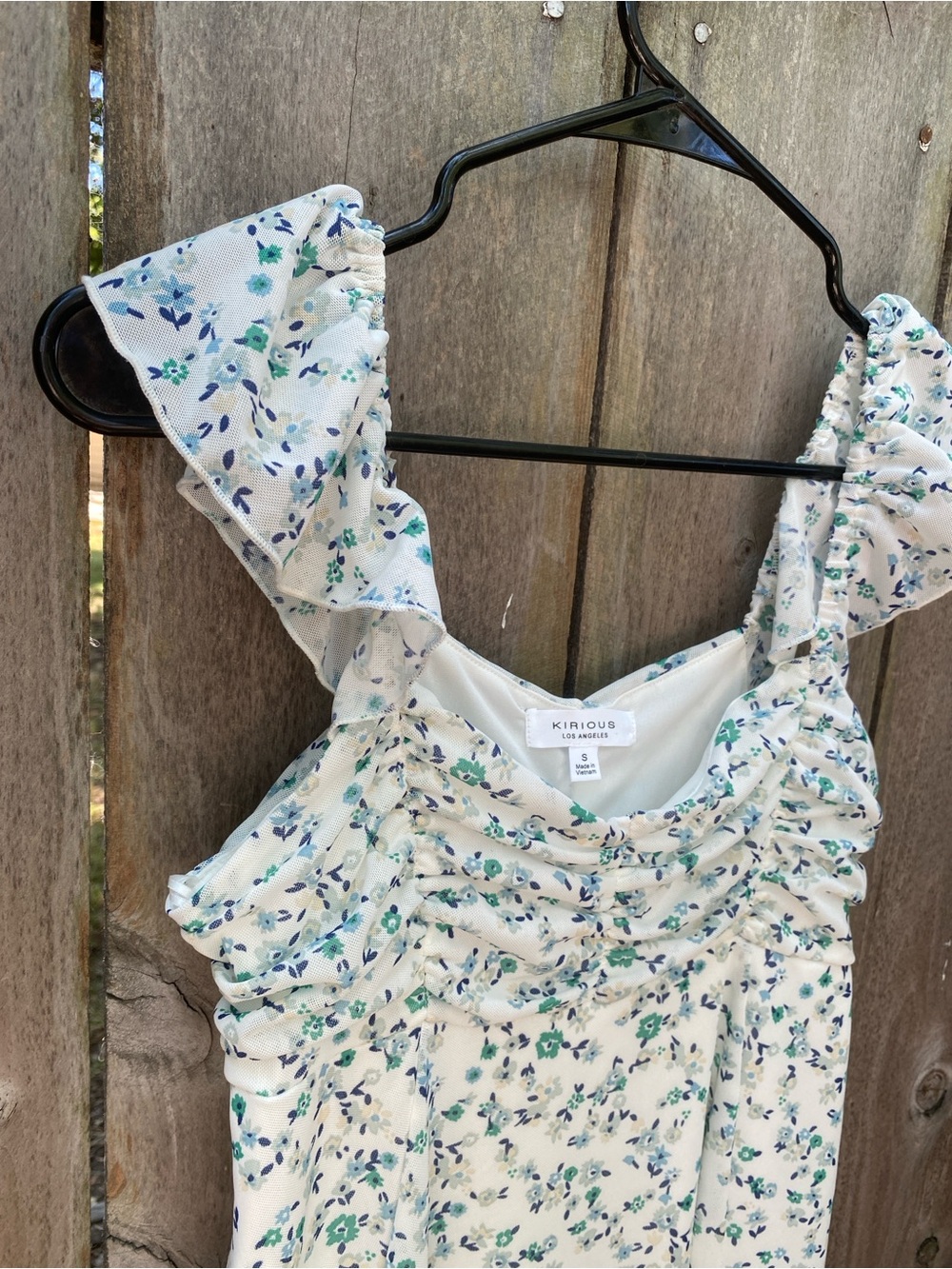 Fairy Garden Floral Cottagecore Milkmaid Mini Dress NWT Small - Picture 3 of 6